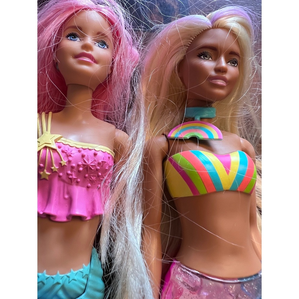 Barbie Mermaid Doll Lot Dreamtopia Pink Hair Rainbow Tail Mattel 2 - Picture 3 of 6